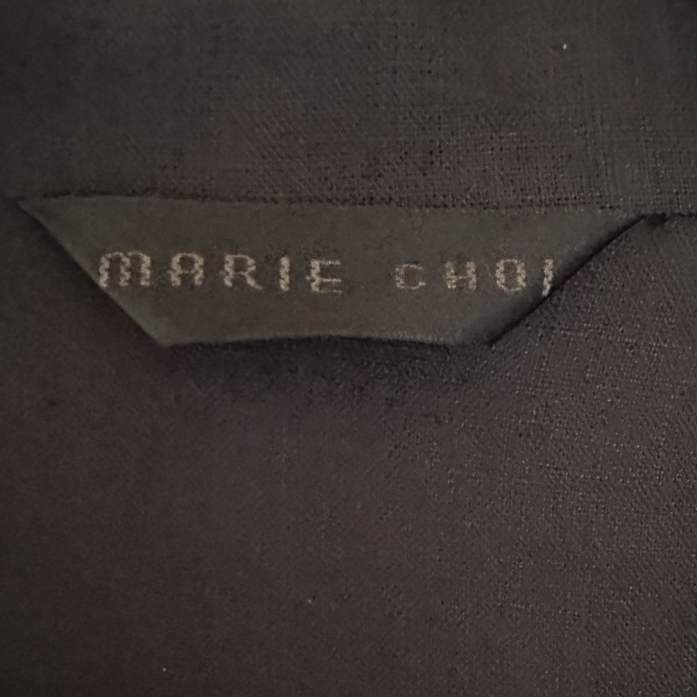 Marie Choi Black Linen Open Front Lagenlook Cardigan - Picture 3 of 5